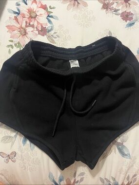 PINK Victoria's Secret Black Fleece Waistband Shorts